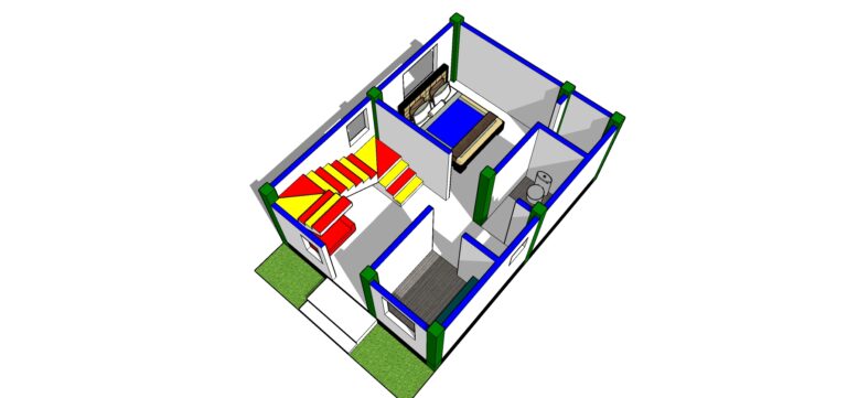 17 x 23 floor 3d plan