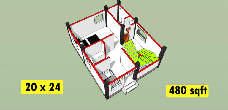 20 by 24 simple house plan design