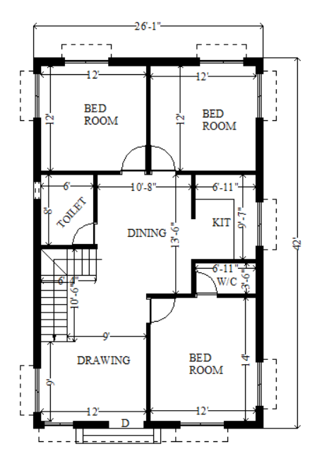 26 x 42 house plan