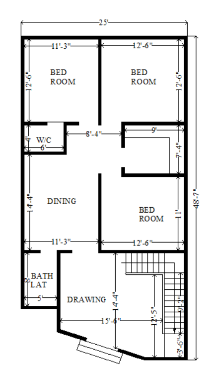 25 x 49 house plan