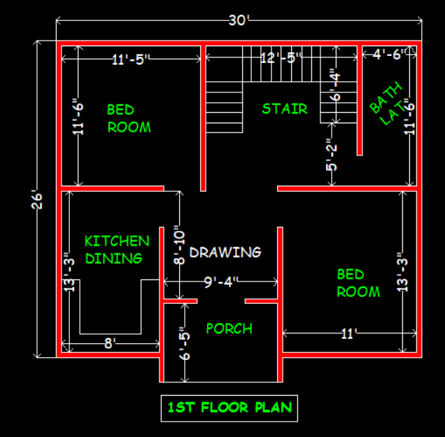 30x26 duplex floor plans