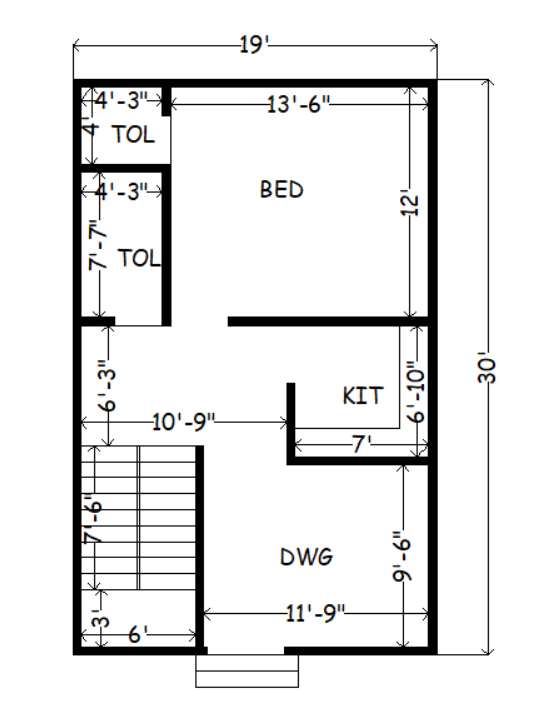 19 X 30 HOUSE PLAN