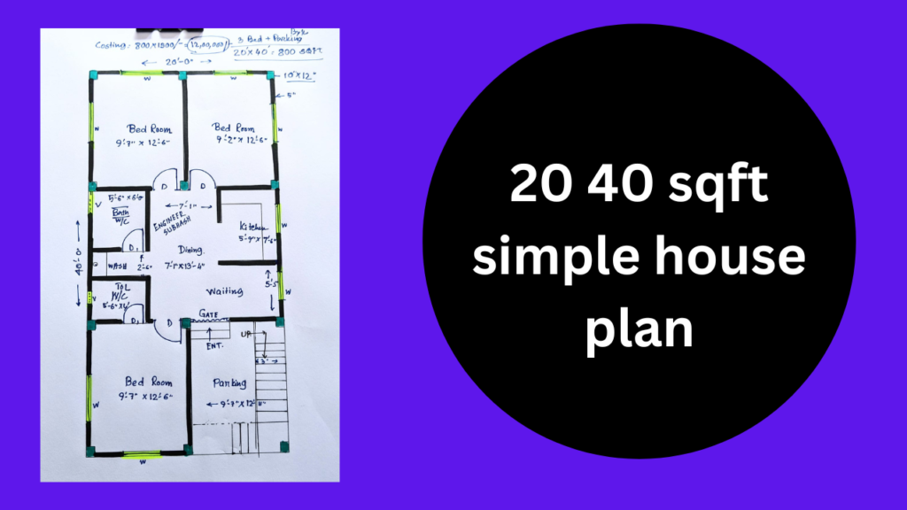 20 40 sqft simple house plan