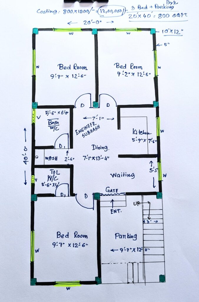 20 40 sqft simple house plan