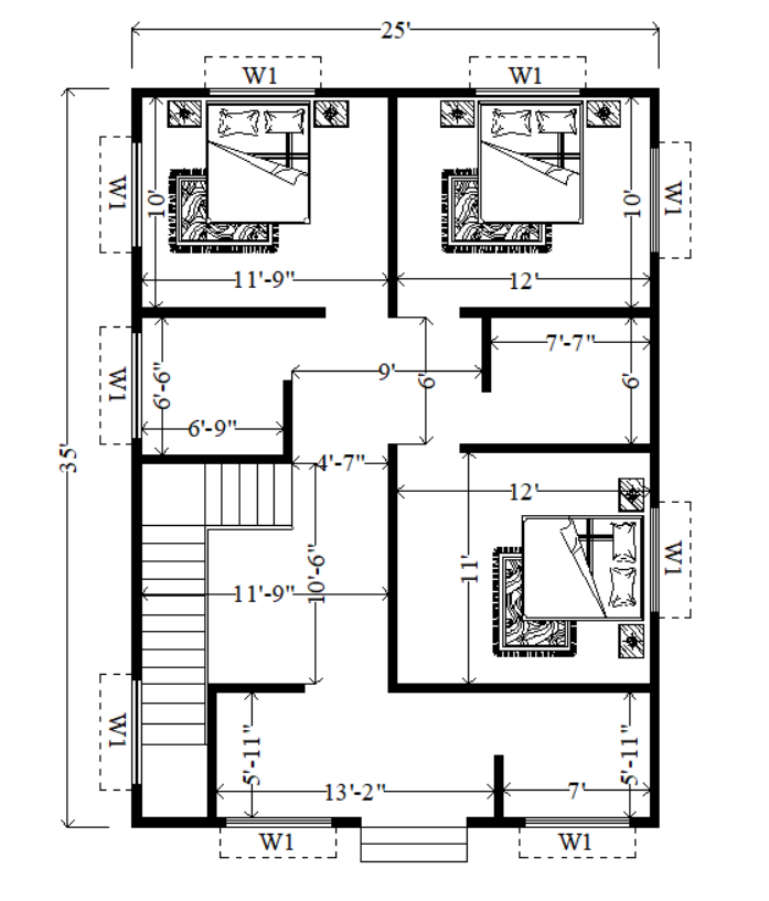 25x35 best modern ghar ka naksha photo