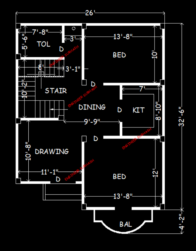 26 x 36 house plan