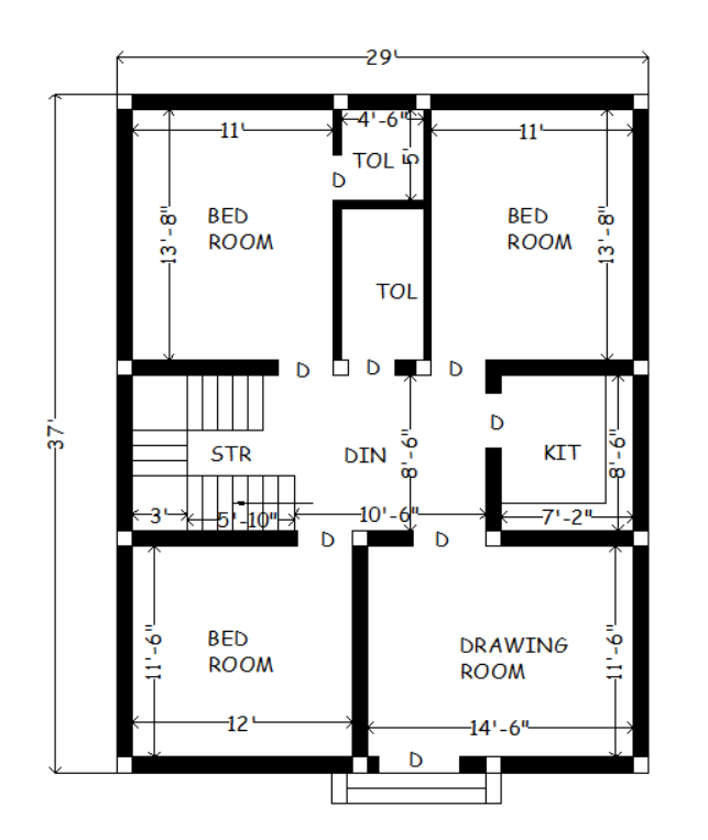 3bhk house plan 