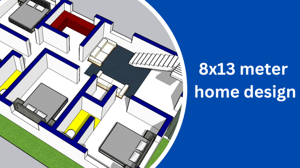 clear home design plans idea 8x13 meter with 4 bedrooms