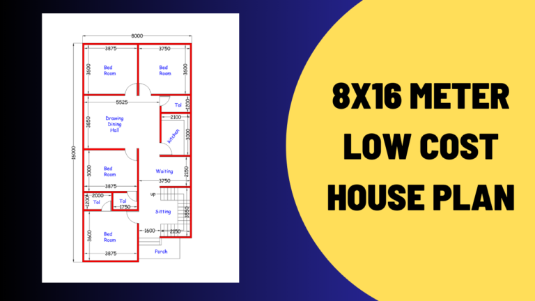 8x16 meter house plan design