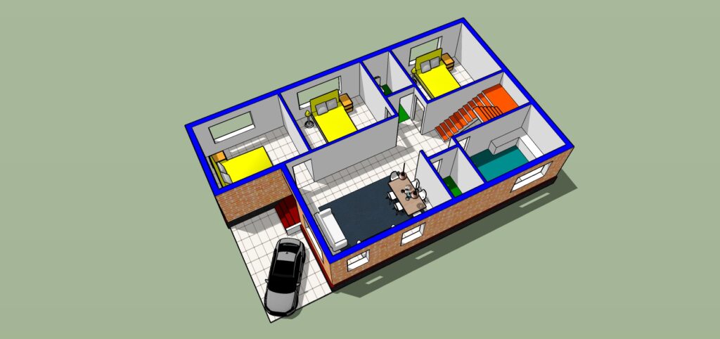 Modern House Plan With Car Parking