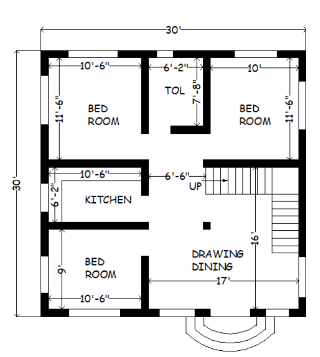 luxury 30 by 30 house plan