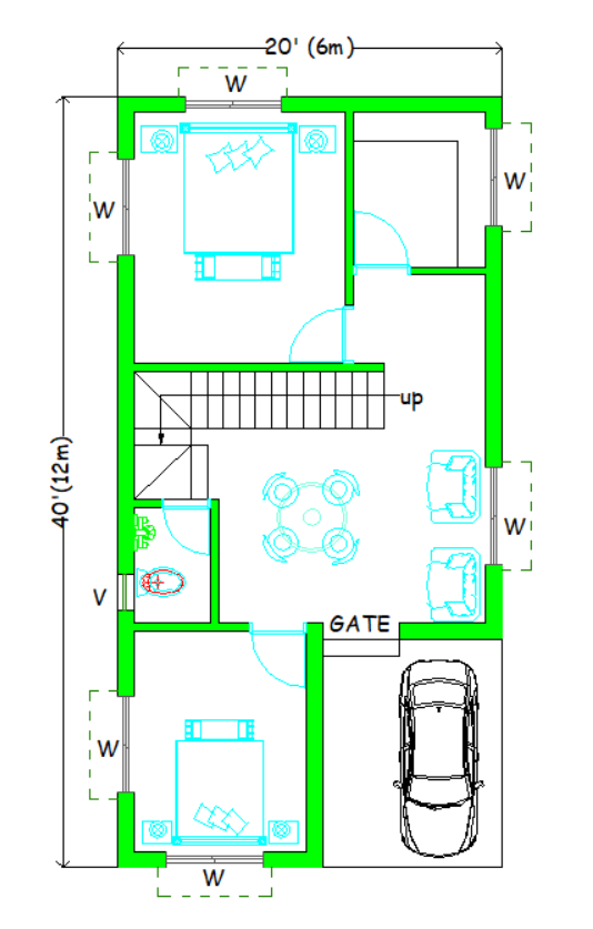 20-by-40-house-plan-with-car-parking