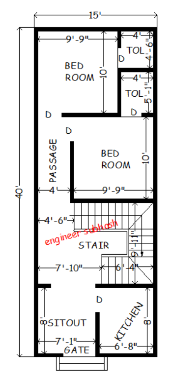 affordable best 15x40 ghar ka naksha 4 room photo 