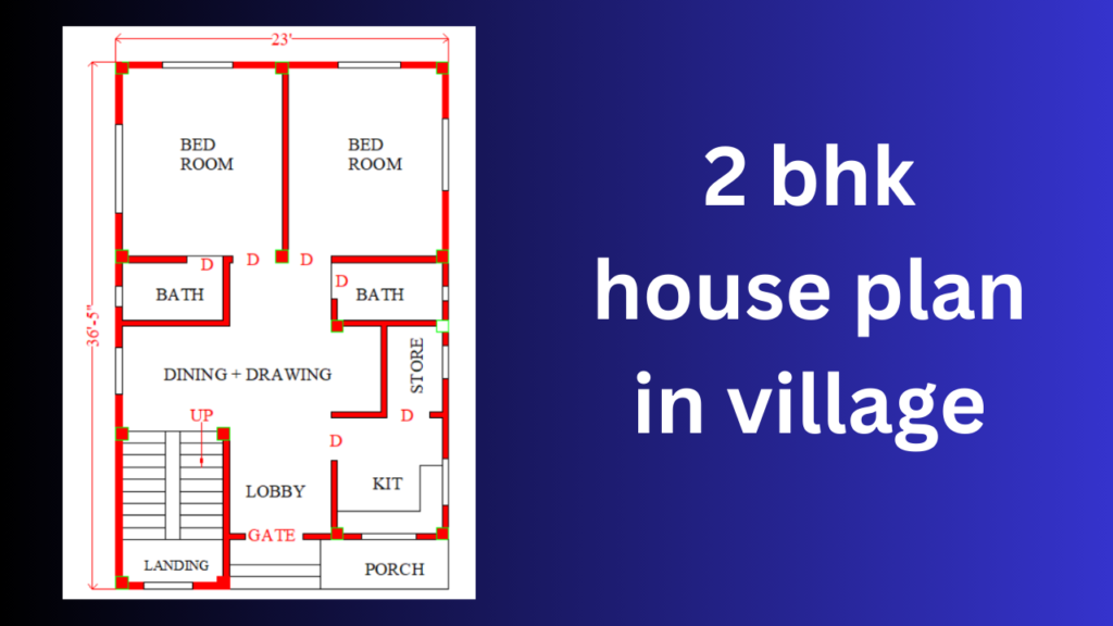 best affordable 2 bhk house plan in village