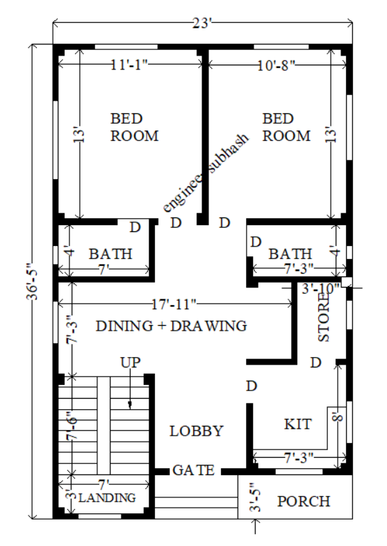 best affordable 2 bhk house plan in village