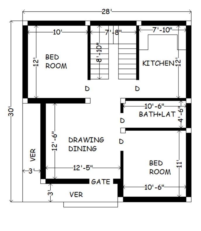 28 by 30 simple best villa house design