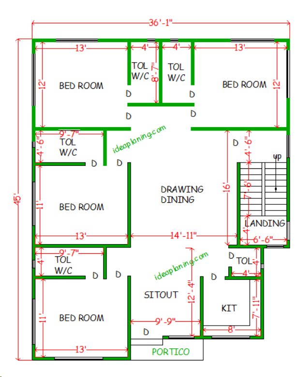best 4 bedroom house plans pdf free download
