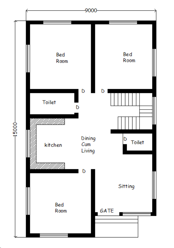 9 x 15 meter best modern house plan