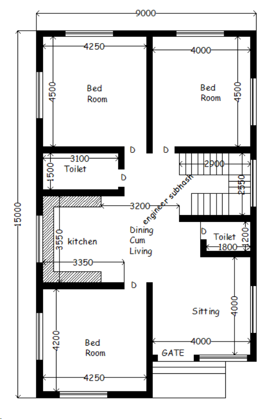 9 x 15 meter best modern house plan