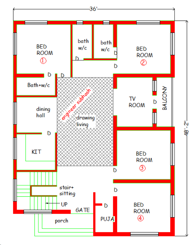 4 bedroom single story house plans