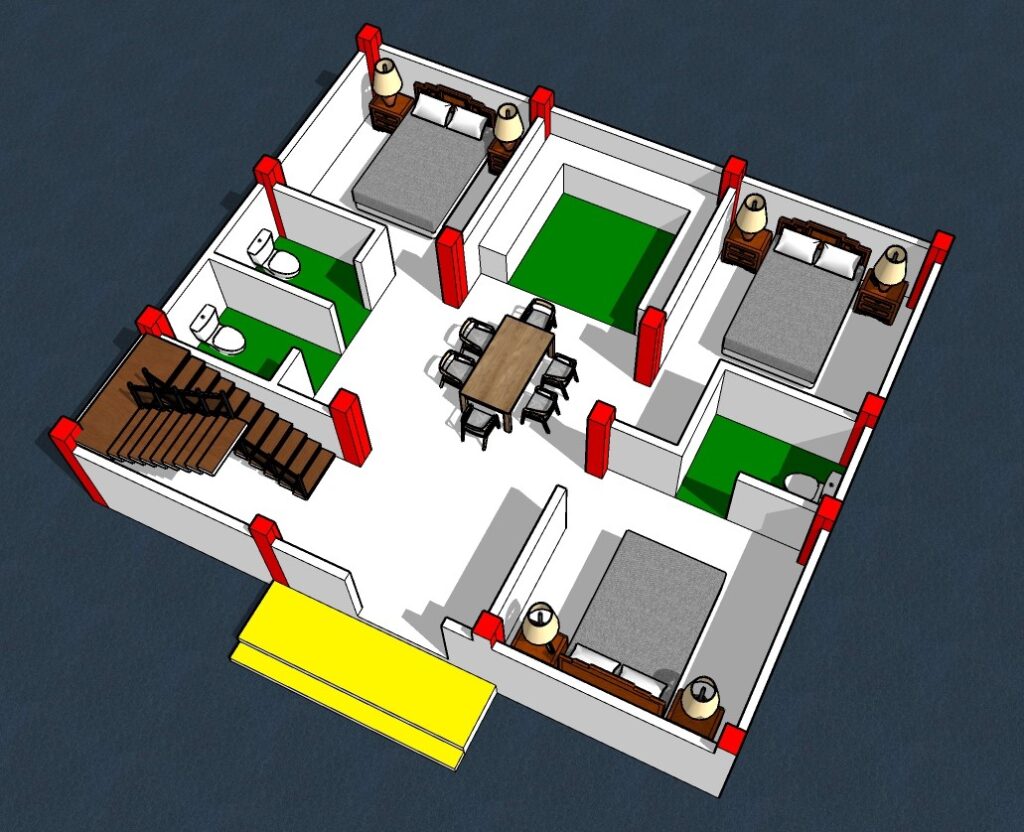 35 x 27 best 3d house plan