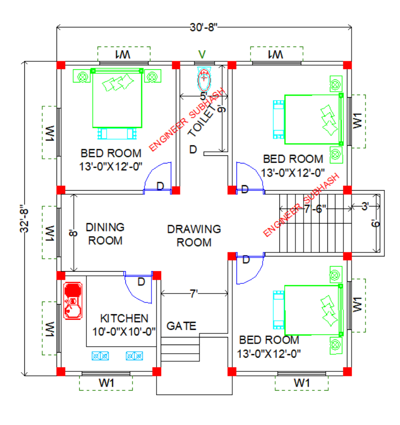 30x32 new floor plan